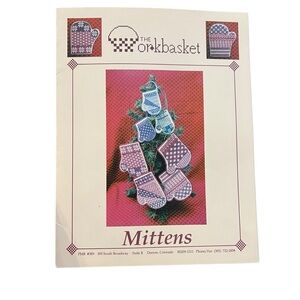 The Workbasket-  Mittens #389 Cross Stitch Chart-New 2007 Christmas Ornament‎